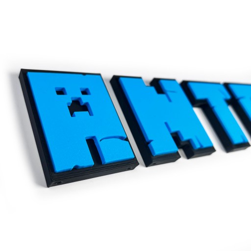 KAJAWIS XL písmená v štýle minecraft 3D nálepky na stenu MENÁ písmená 1ks