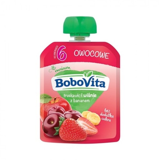 BoboVita Jahoda, čerešne, banánová pena - 80g