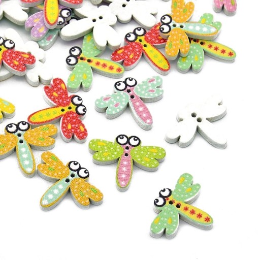 Gombíky Vážka morená 24,5x19,5mm 10ks