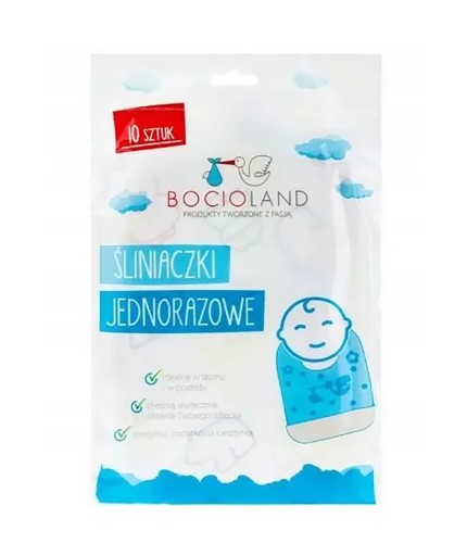 Bocioland Jednorazové podbradníky s vreckom, 10 ks