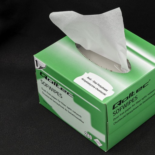 Qoltec Wipes Bezprašné utierky na optické vlákna 280 kusov 110x210mm