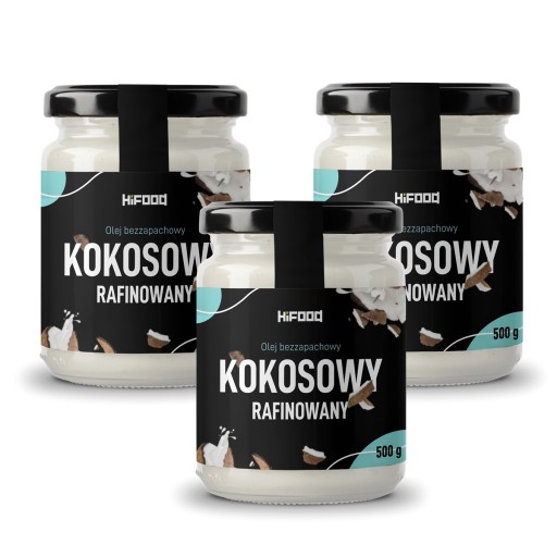 RAFINOVANÝ KOKOSOVÝ OLEJ, bez vône, 500 g HiFOOD