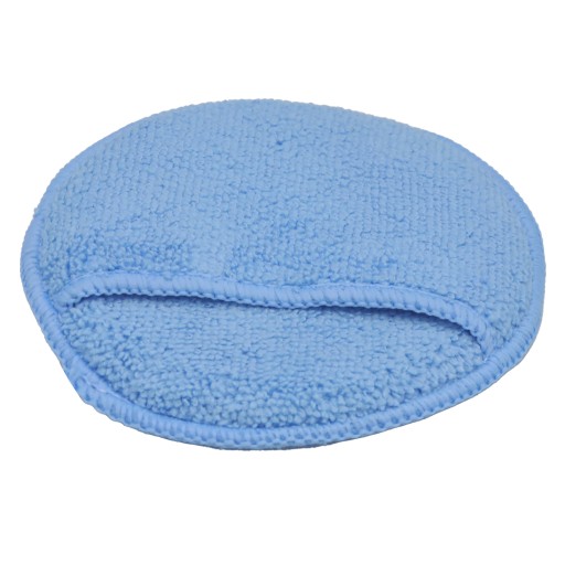 APLIKÁTOR Z MIKROVLÁKNA, vreckový, mäkký, odolný, modrý, priemer 13 cm