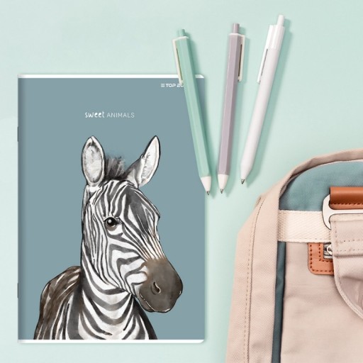 Pevný obal na notebook Brulion Top2000 Kraft A4 96K Sweet Animals
