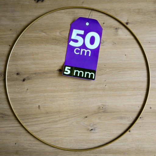 ZLATÁ MATNÁ kovová obruč 50 cm 5 mm ODOLNÁ