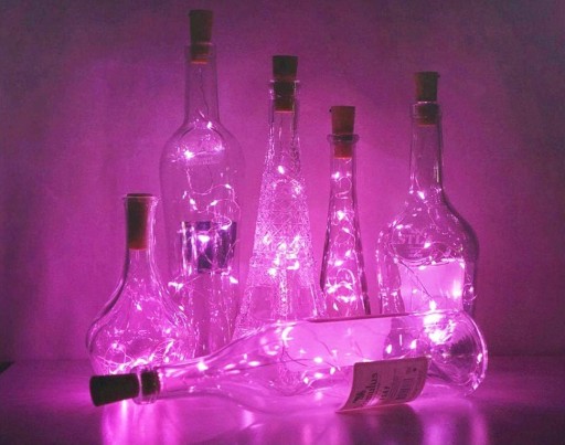 KORKA NA FĽAŠU 20 LED drôtených lámp Vianočný stromček Ružová 124