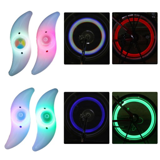 LED BICYKELOVÉ SVETLÁ NA LÚČOVÉ KOLESO KRYT NA BICYKEL 4 ks