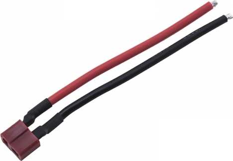 DEAN ZÁSUVKA S DRÔTOM 14AWG 10cm ČERVENÁ + ČIERNA