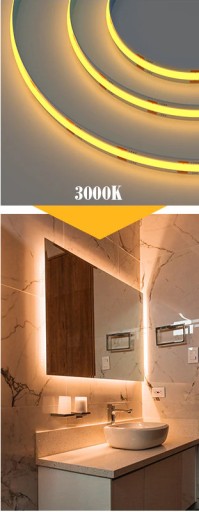 Neónový COB LED pás 12V TEPLÝ 1m Homogénny