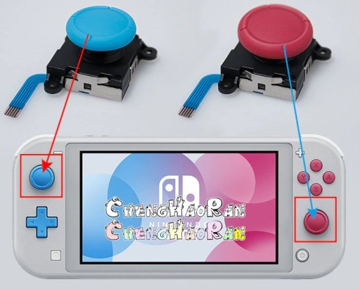 JOYSTICK 3D ANALOGOVÝ GOMBÍK JOY-CON ROD RED V3