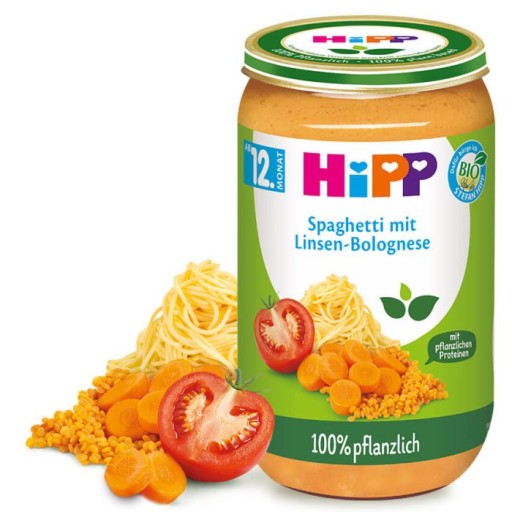 Hipp večera Bio špagety Šošovica Bolognese omáčka 12m 250g