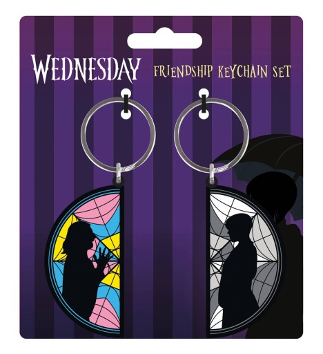 Sada 2 gumových kľúčeniek na kľúče Wednesday a Enid Window