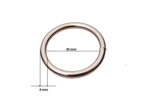 ZVÁRANÝ kovový krúžok 30 / 4 mm nikel 10 kusov