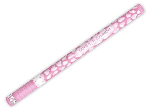 Konfety vystreľovacie srdce, biele 60 cm, biele 60 cm