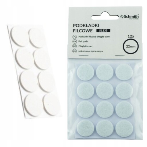 Schmith BIELE PLSTENÉ PODLOŽKY 12 KS 22MM
