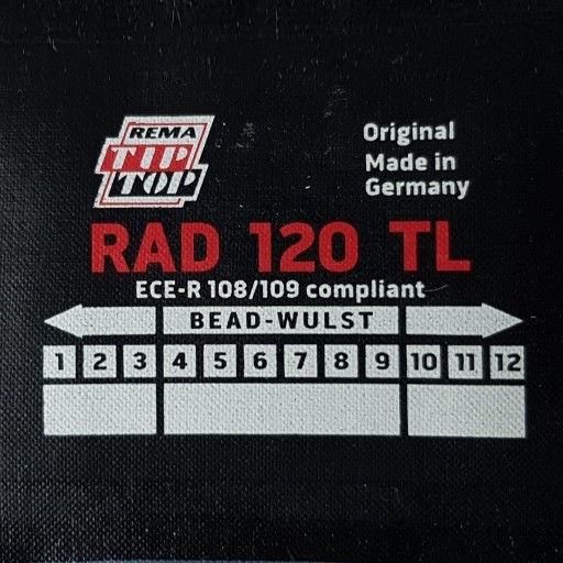 VLOŽKA 120TL ZÁPLATY NA OPRAVU RADIÁLNYCH PNEUMATÍK VEĽKOSŤ 80X125 MM REMA TIP TOP
