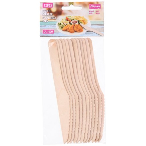 Cuisine Elegance - Jednorazové drevené nože 12 ks.