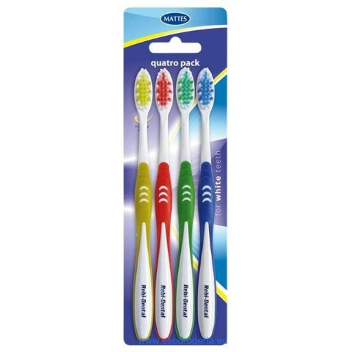 Matná zubná kefka M458 QUATROPACK MEDIUM MEDIUM RebiDental