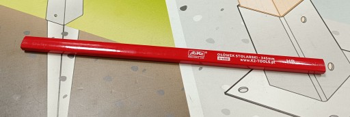 Stolárska ceruzková stavebná tvrdosť fixky HB veľká K2 245 mm