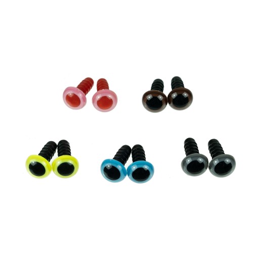 5 párov očiek, 10mm krimpovacie očká, mix farieb