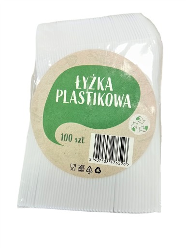 Plastová lyžica na opakované použitie, biela, 165 mm, 100 ks.