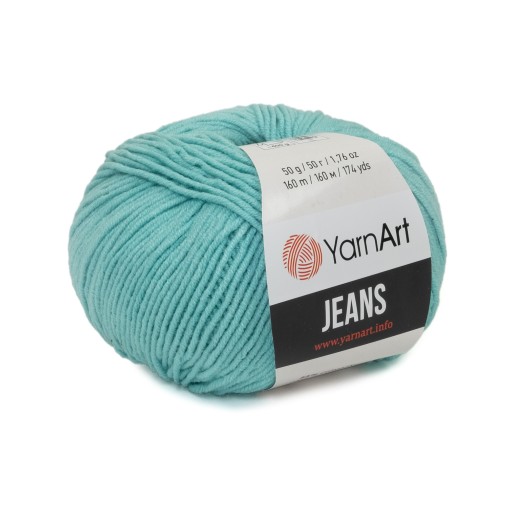 50g priadza, 55% bavlna 45% akryl, YarnArt Jeans bledo tyrkysová 81
