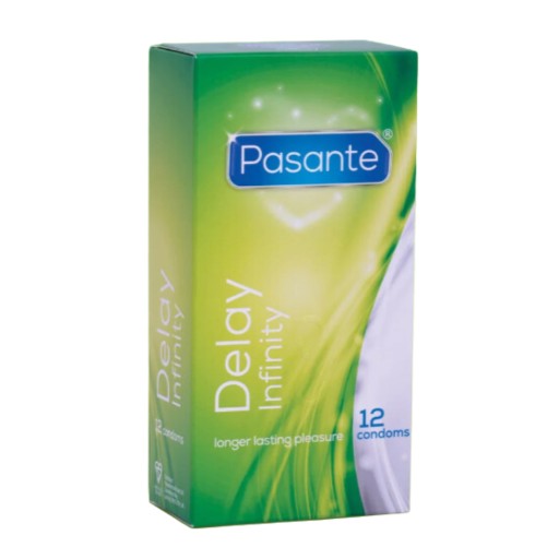 Pasante Delay Infinity kondómy odďaľujúce ejakuláciu, 12 kusov