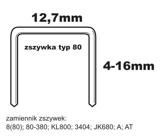 Čalúnnické sponky pre zošívačku TYP 80 / GA21 / 380 4 mm 10 000 PLN