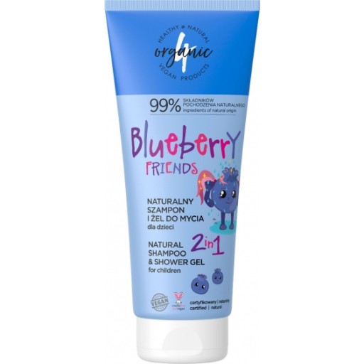 4organický šampón a umývací gél BlueberryFrien 2v1