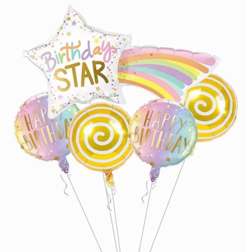 FÓLIOVÉ BALÓNKY NARODENINOVÁ DEKORÁCIA STAR LOLLY