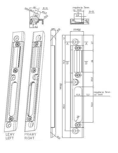 Vystužený odliatok Premium Adjustable Hitch Left