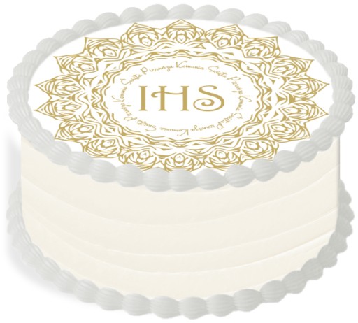 Oblátka na torte 29 cm Prvé sväté prijímanie IHS