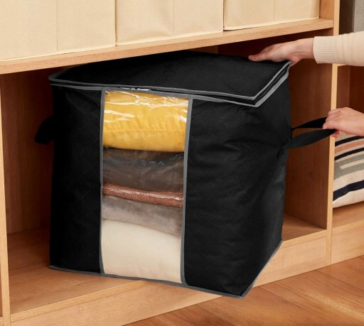Veľký Box Organizér na posteľnú bielizeň, oblečenie, tašku, deku, XL, pevný do šatníka