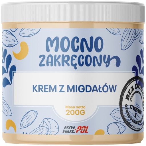 MANDĽOVÝ KRÉM 200g Mandľové maslo 100% prírodné hladké mandle Kol-Pol