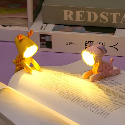 LED NOČNÁ LAMPA ZVIERATKA NA STOL DO DETSKEJ IZBY, NA AKUMULÁTOR, ŽLTÁ