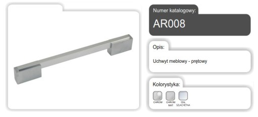 ÚCHYTKA NA NÁBYTOK PRE NÁBYTOK AR008-192/MAT CHROM AMIX