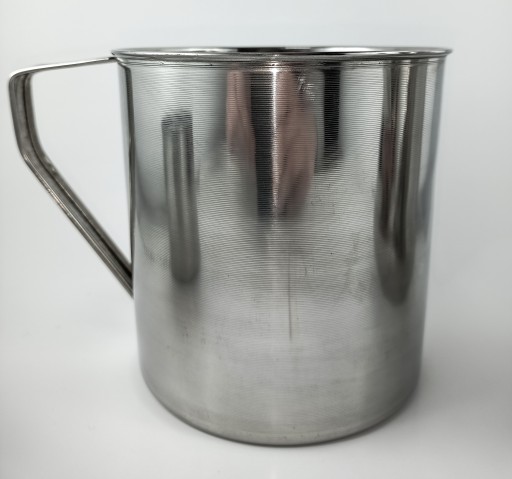 Oceľový hrnček s uškom 1,5L, nerezový turistický hrnček 14cm