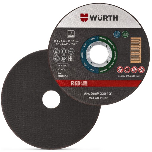 Kotúč na rezanie kovu 125x1 mm Kotúče z oceľovej rúry STRONG RED LINE WURTH 1ks