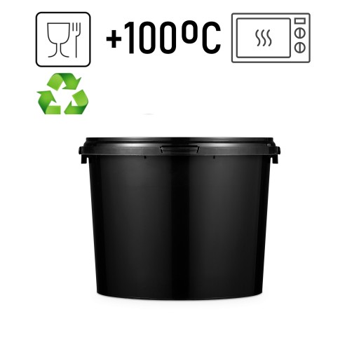 ČIERNE PLASTOVÉ VEDRO S VEČKOM 10 L CERTIFIKÁT!