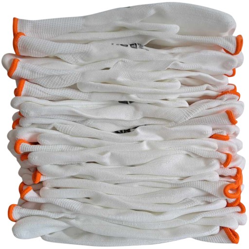 12 PÁR pracovných rukavíc potiahnutých bielym polyuretánom, veľkosť 10-XL