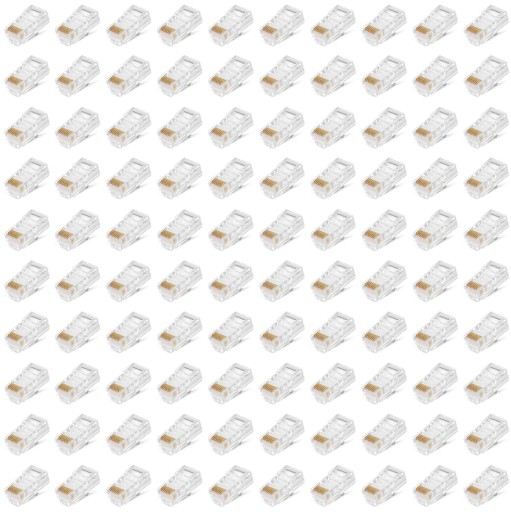 100 x RJ45 INTERNETOVÁ ZÁSTRČKA 8P8C ZLAT