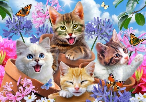 OBRÁZOK pre diamantové vlepovanie Diamantové vyšívanie CATS Diamantové maľovanie 5D