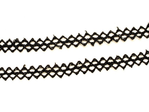 21 Čipková stuha guipure 12mm 1M čierna