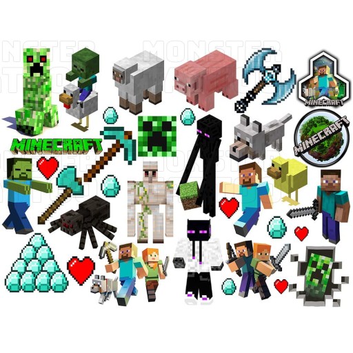 UMÝVAJÚCE DOČASNÉ TETOVANIE PRE DETSKÉ DETSKÉ MINECRAFT ORIGINÁLNE VZORKY