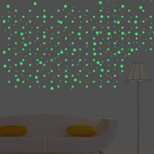 Fluorescenčné samolepky Žiariace bodky Dekoratívne bodky 104 kusov
