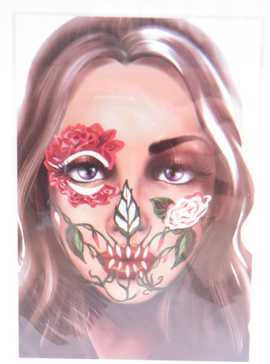 APLIKOVANÝ MAKEUP HALLOWEENSKÝ KOSTÝM ROSE RED