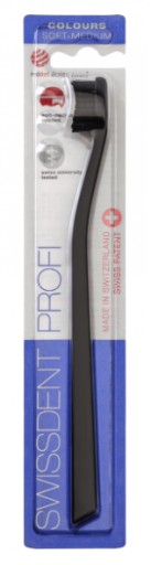 Zubná kefka Soft-Medium Black SWISSDENT COLORS 1 ks ZADARMO
