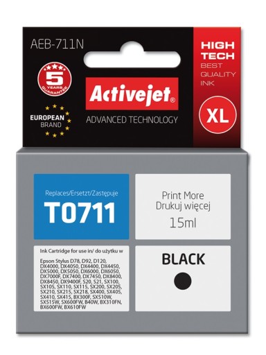 ACTIVEJET čierny atrament EPSON T0711 AEB-711N 15ml