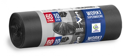 SUPER SILNÉ vrecia na odpadky 60L 10 ks Anna Zaradna