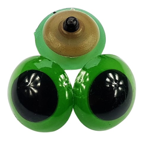Oči pre maskotov 20mm zelené, 2 ks.